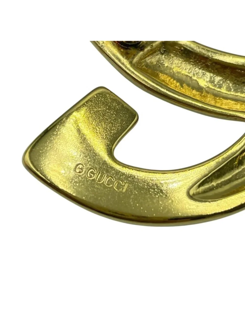 Gucci Buckle Gold GG Logo on Belt